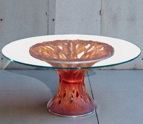 Daum Végétale Table – Amber Crystal (6 Elements) SKU: 05392-1