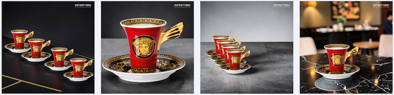 Versace 4 set expresso cups