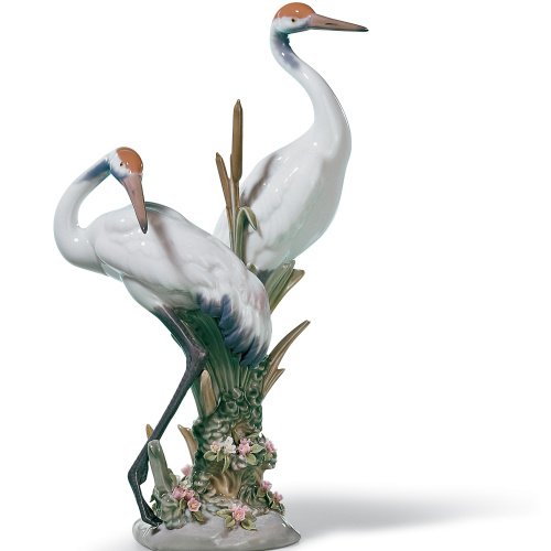 Lladro Courting Cranes Porcelain Figurine Birds Statue Box 01001611 New