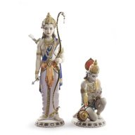 Lladro Lakshman and Hanuman Sculpture. Limited Edition SKU: 01001972