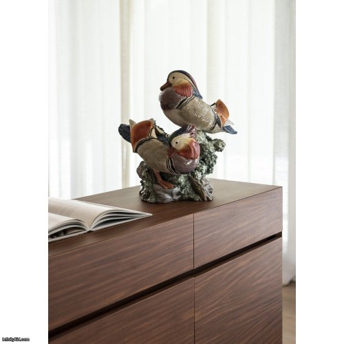 Lladro Mandarin Ducks Sculpture. Limited Edition SKU: 01001979