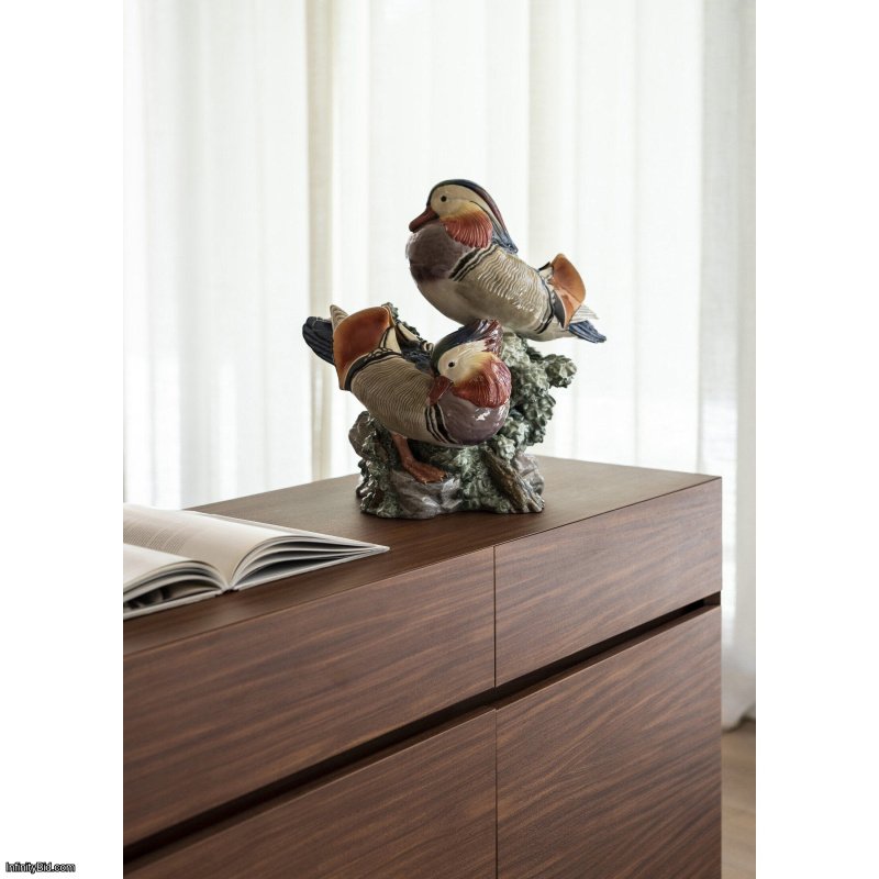 Lladro Mandarin Ducks Sculpture. Limited Edition SKU: 01001979