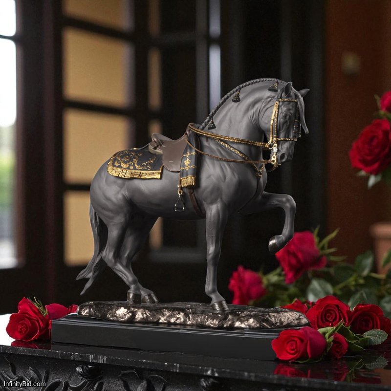 Lladro Spanish Pure Breed Horse Sculpture – Black (Limited Edition of 500) SKU: 01002041