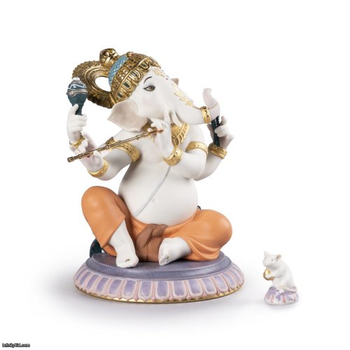 Lladro Bansuri Ganesha Figurine. Limited Edition SKU: 01007182