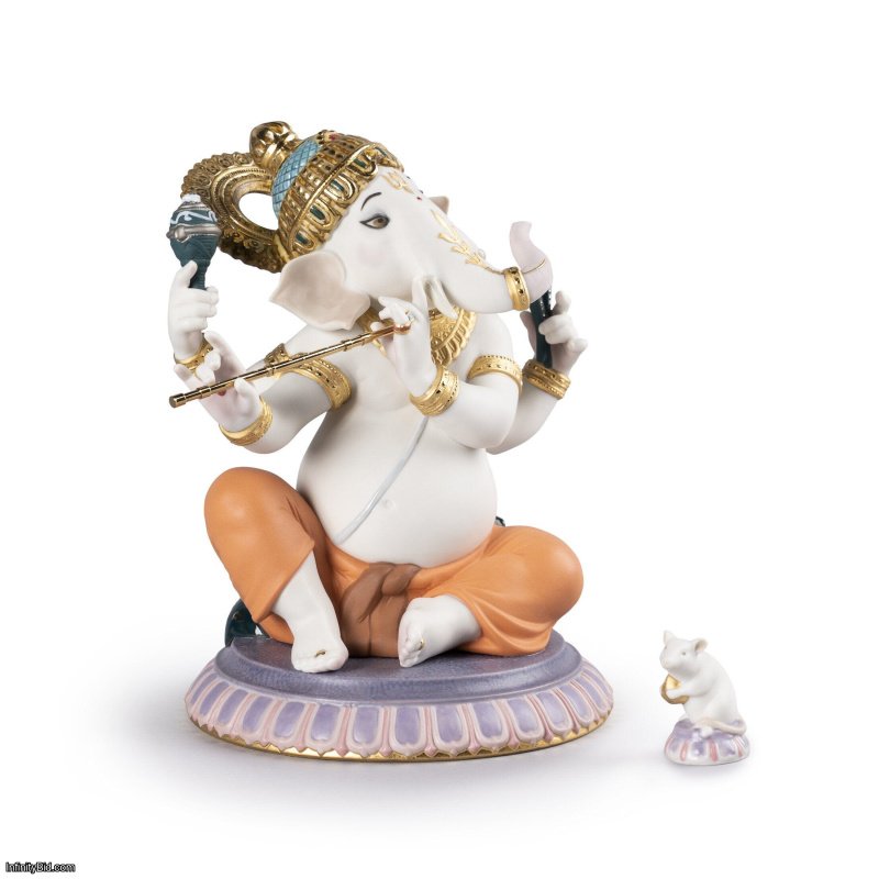 Lladro Bansuri Ganesha Figurine. Limited Edition SKU: 01007182