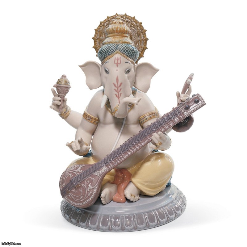 Lladro Veena Ganesha Figurine SKU: 01008288
