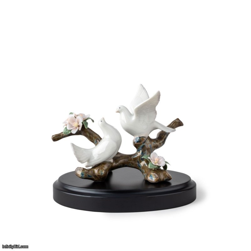 Lladro Doves on A Cherry Tree Figurine SKU: 01008422