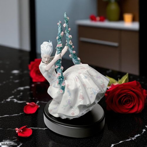 Lladro Rococo Lady on Swing – Porcelain Figurine 01008424