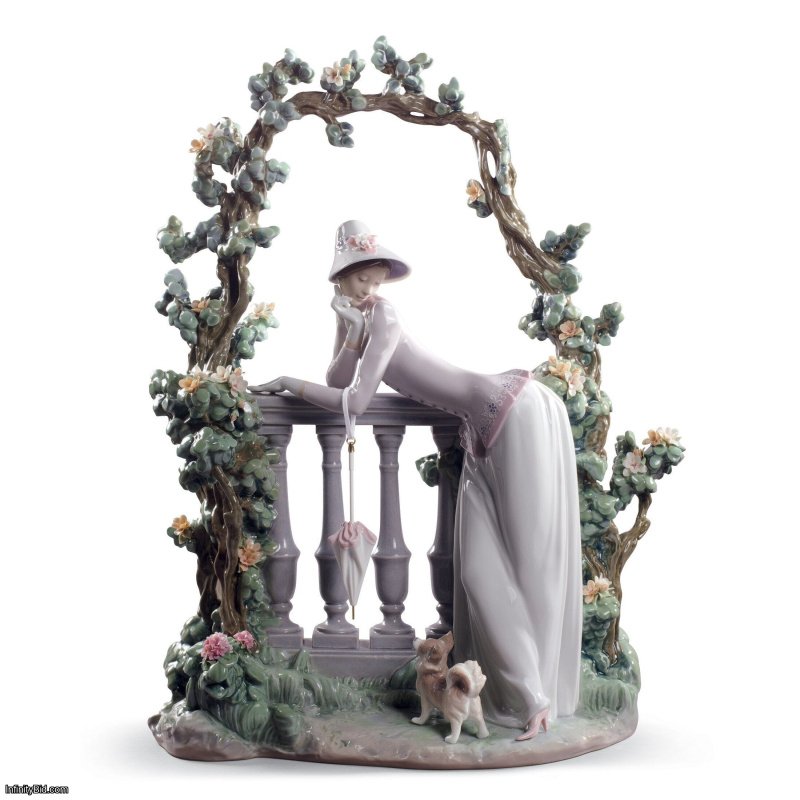 Lladro In The Balustrade Woman Sculpture SKU: 01008680