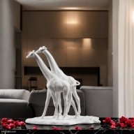 LLADRÓ Retired Giraffes Sculpture – White (Matte Finish)  SKU: 01009296