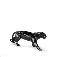Lladro Panther Sculpture. Glazed Black SKU: 01009496