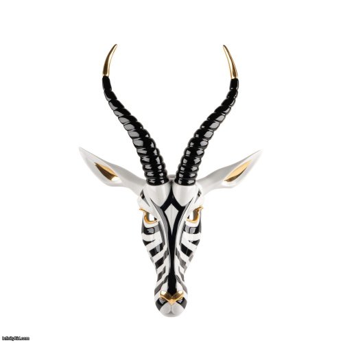 Lladro Antelope mask. Black and gold SKU: 01009541