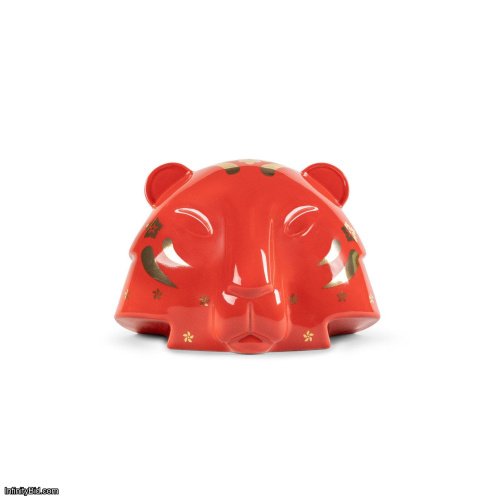 Lladro The Tiger Sculpture. Red - gold SKU: 01009549