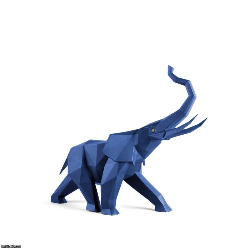 Lladro Elephant (blue) Sculpture SKU: 01009560
