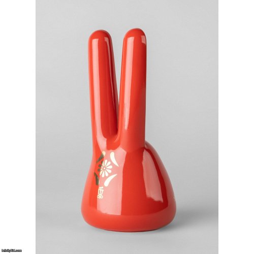 Lladro The Rabbit Sculpture. Red - gold SKU: 01009590
