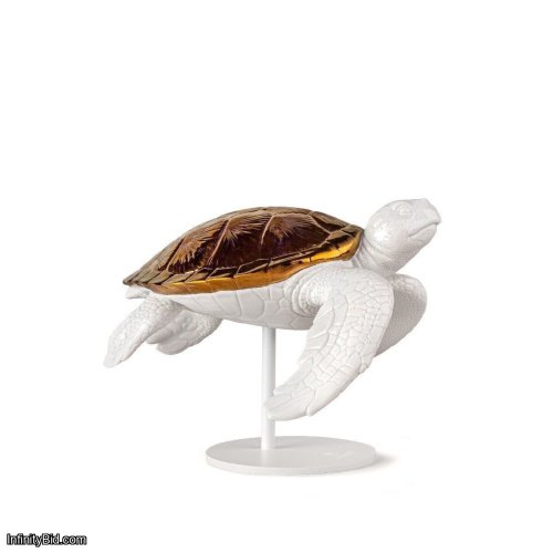 Lladro Sea Turtle II (white - copper) Sculpture SKU: 01009597