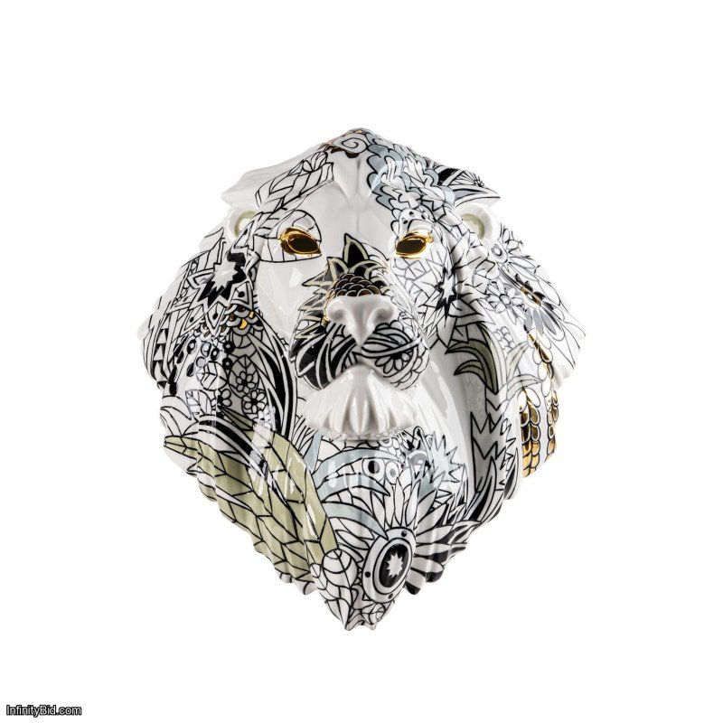 Lladro Lion Mask / Wild Nature. Limited Edition SKU: 01009703