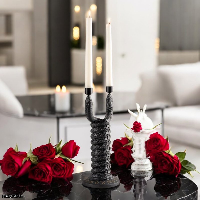 Lladró Snakes Candleholder – Sculptural Elegance in Porcelain  SKU: 01009721