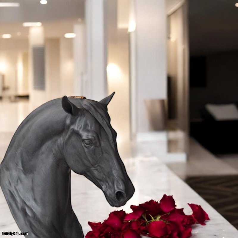 Lladro Equinus Sculpture – Elegant Black Porcelain Horse Bust | SKU: 01009724