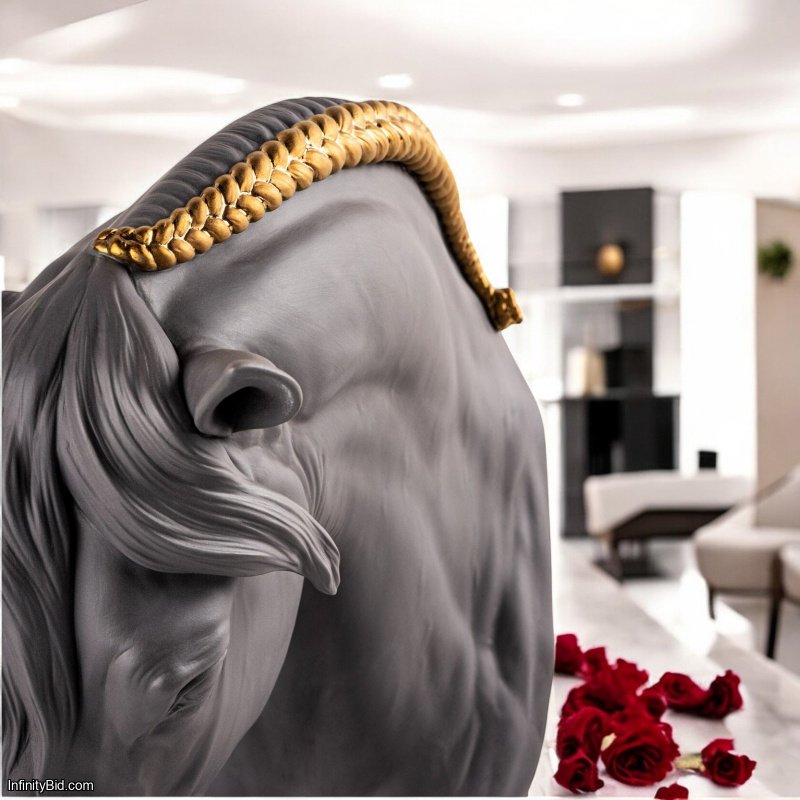 Lladro Equinus Sculpture – Elegant Black Porcelain Horse Bust | SKU: 01009724