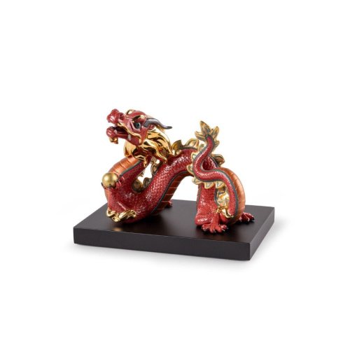 Lladro Dragon Sculpture. Red. Limited Edition SKU: 01009742