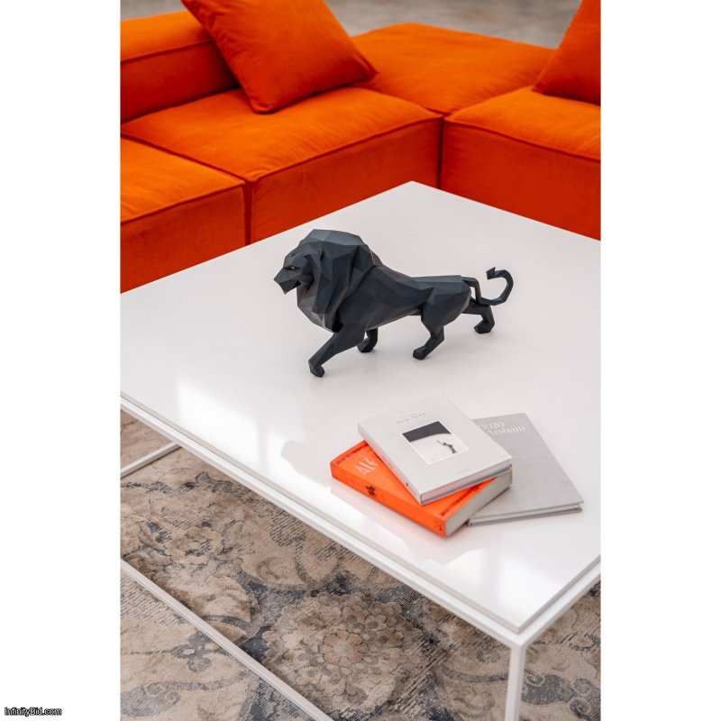 Lladro Lion Sculpture. Matte black SKU: 01009746