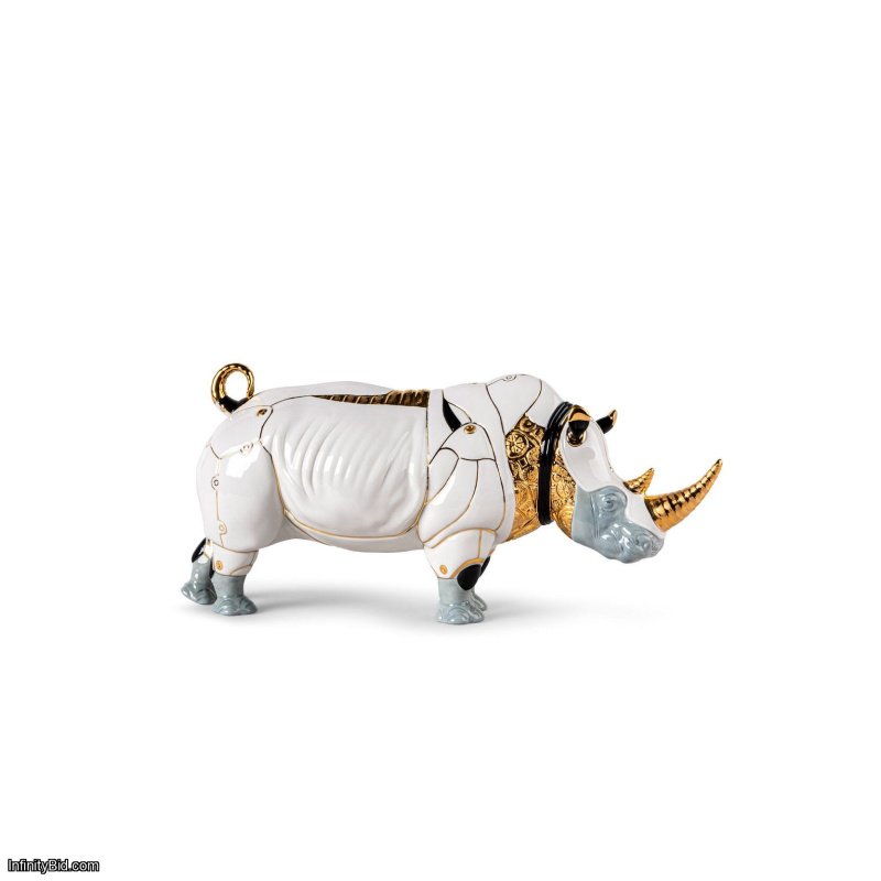 Lladro Rhino Cyborg Sculpture SKU: 01009756