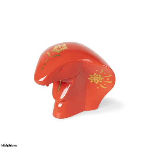 Lladro The Snake Sculpture. Red - gold SKU: 01009760