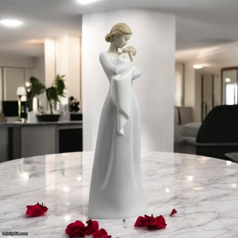 Lladro A Mother's Embrace Figurine – Baby and Mother Gift – SKU: 01018218