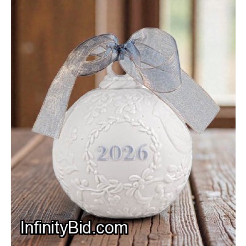 Lladró 2026 Christmas Ornaments – Set of 4 2 Balls & 2 Bells | Limited Edition 01018488 & 01018489