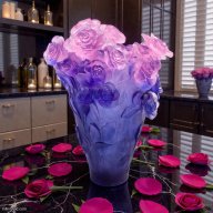 Daum Rose Passion – Magnum Vase Blue & Pink Crystal Limited Edition of 99 - SKU: 05106-10