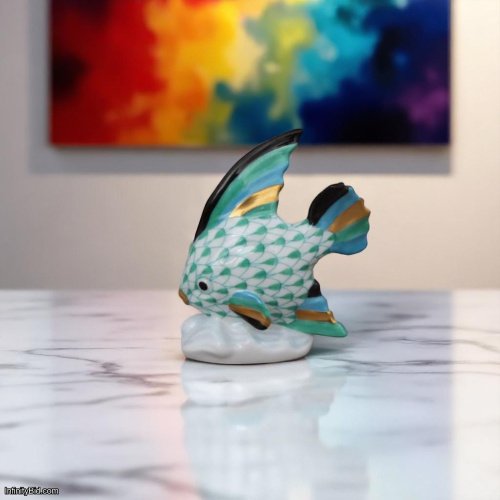 Herend Miniature Fish Figurine – Red Fishnet Hand-Painted Porcelain from Hungary Art. No.: 05295000VHV | Brand New | Authentic Herend