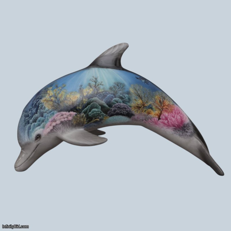 Herend Large Dolphin Porcelain Figurine – Limited Edition, Hand-Painted, Made in Hungary SKU: 05798-0-00 SP1240