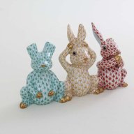 Herend The Three Wise Bunnies – Luxury Hand-Painted Porcelain Figurine – SKU: 05813000-VHY-16