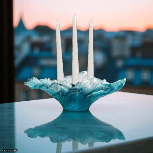 Daum France Maya Medium Candelabra: Limited Edition Pâte de Cristal Masterpiece SKU 05819