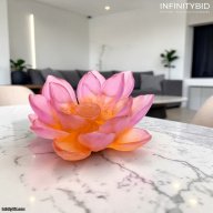 Daum Jardin de Lotus Decorative Flower – Amber-Pink Crystal Pate de Verre – SKU: 05871