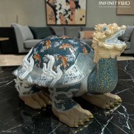 Herend Giant Dragon Turtle - Limited Edition Platinum and Blue - SKU: 05946000-SP737