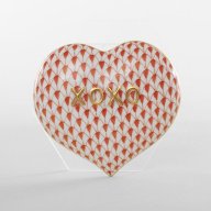 Herend “XOXO” Heart Paperweight – Hand-Painted Porcelain Crystal Model: 8561091-VH