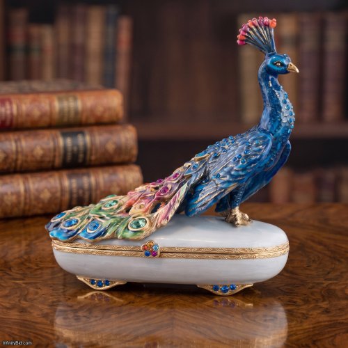 Jay Strongwater Darien Rainbow Peacock Box SKU: SDH7327-202