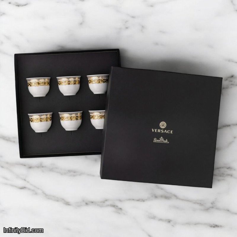 Versace Virtus Gala White Mug (Set of 6, Without Handle) SKU: 14413-403730-28403