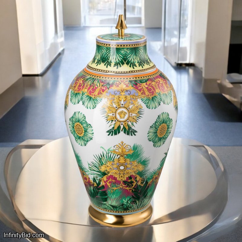 Versace Jungle Animalier Vase – Round Porcelain | Multicolor | Made in Germany