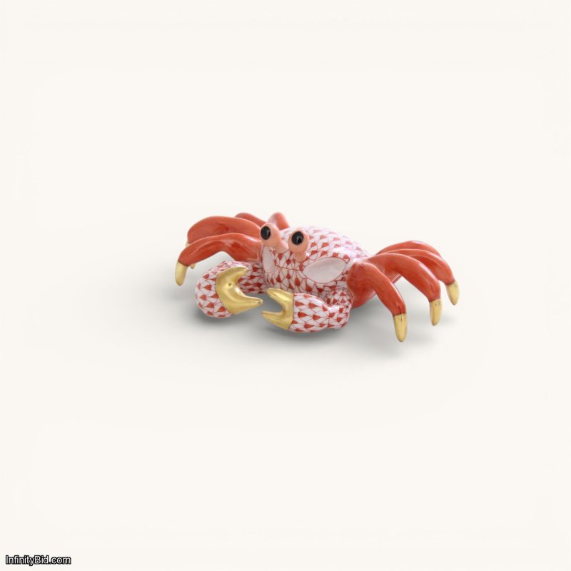 Herend Ghost Crab Porcelain Figurine Hand-Painted Hungary Mini Collectible SKU: 15096000-VH