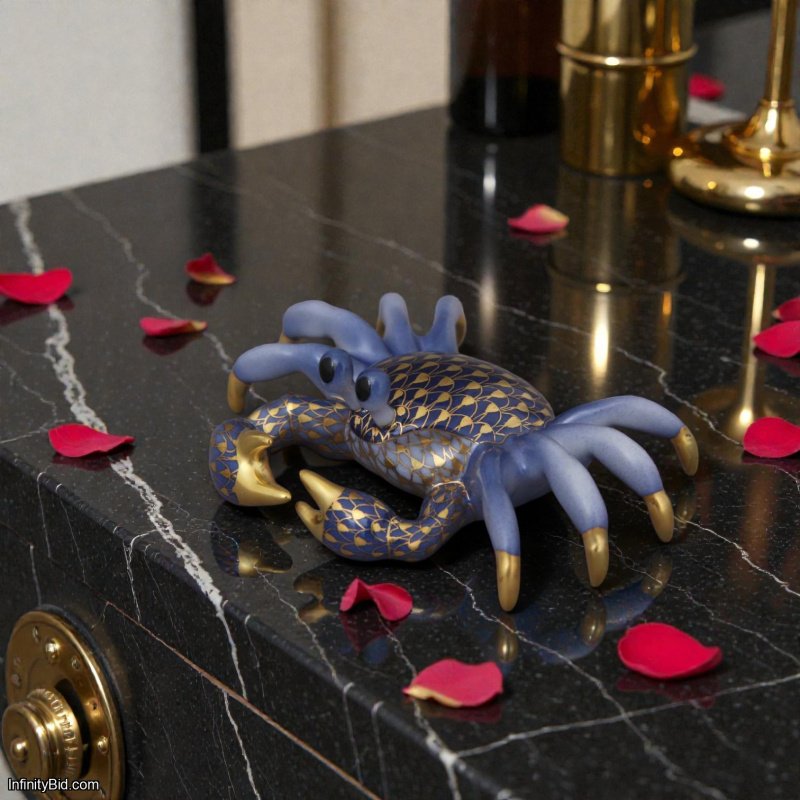 Herend Ghost Crab Porcelain Figurine Hand-Painted Hungary Mini Collectible SKU: 15096000-VHB-OR