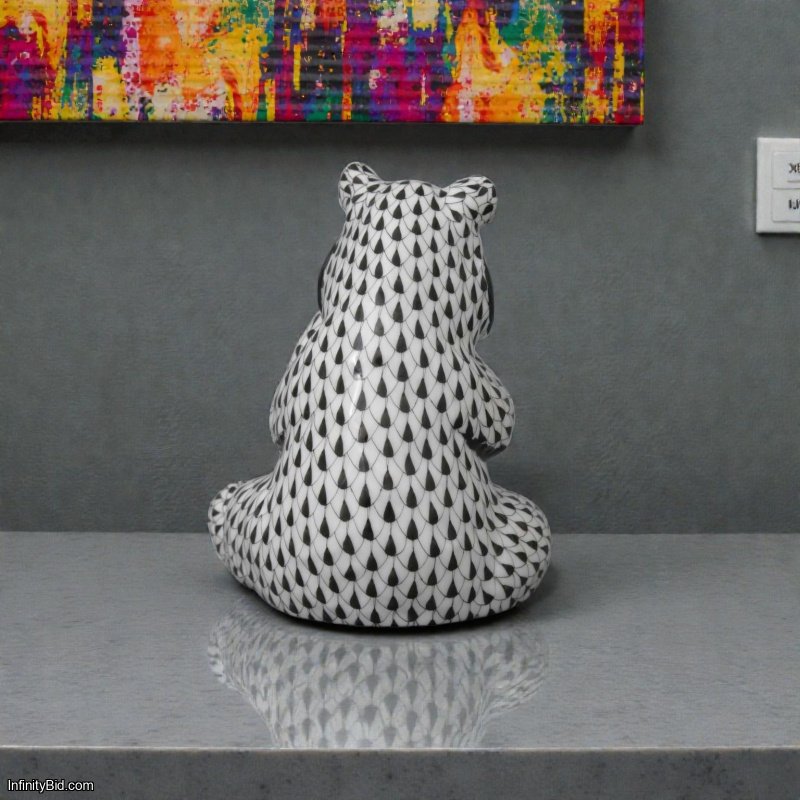 Herend Sitting Panda Bear – Hand-Painted Porcelain Figurine | Hungary | VHNM SKU: 15348000-VHNM