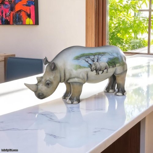 Herend Rhinoceros Figurine – Handcrafted Hungarian Porcelain (Art. No. 15384000SP1237)