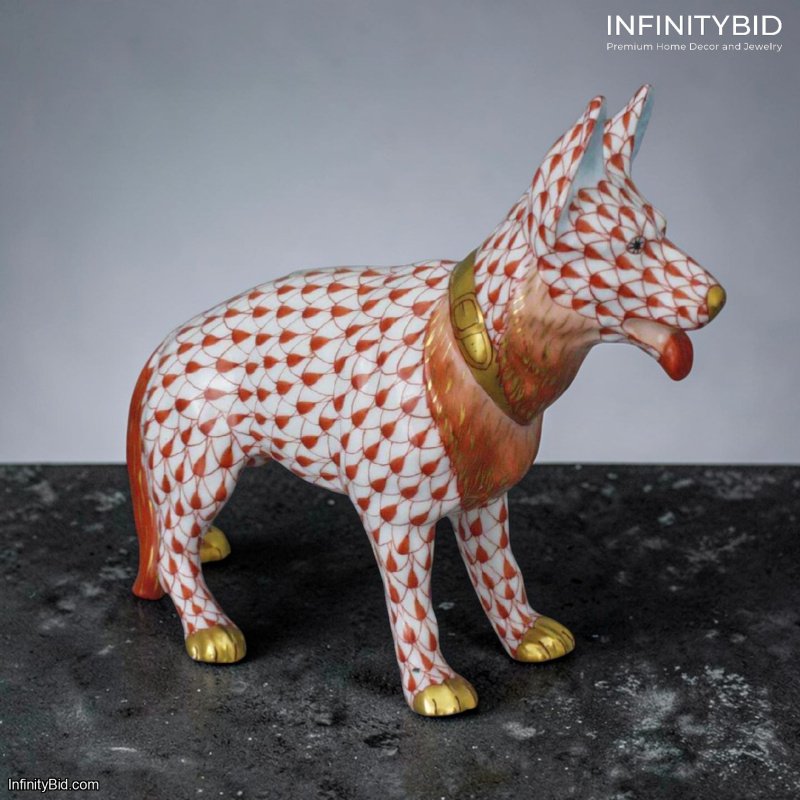 Herend Dog Figurine – Luxury Hand-Painted Porcelain – SKU: 15424-0-00 VH