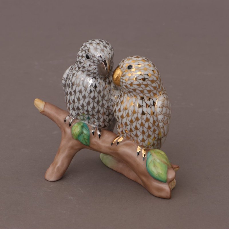 Herend Lovebirds Porcelain Figurine – Hand-Painted in Hungary SKU: 15728000-VHQ-22+C