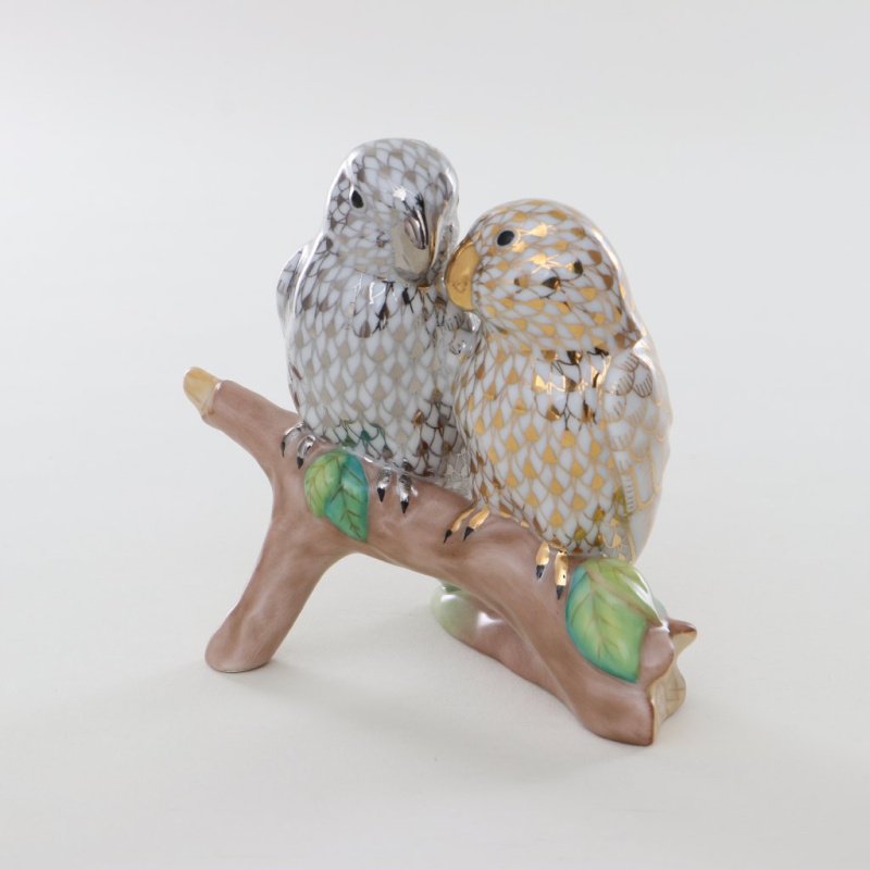 Herend Lovebirds Porcelain Figurine – Hand-Painted in Hungary SKU: 15728000-VHQ-22+C