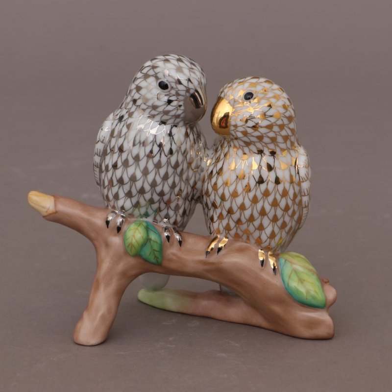 Herend Lovebirds Porcelain Figurine – Hand-Painted in Hungary SKU: 15728000-VHQ-22+C