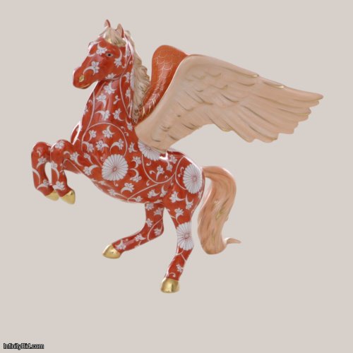 Herend Pegasus Horse – Hand-Painted Porcelain Sculpture SKU: 15856000-CHRY